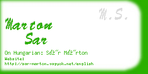 marton sar business card